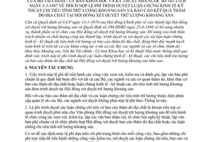 Thông tư liên bộ 343-TTLB nộp phí duyệt kinh tế - kỹ thuật tính trữ lượng khoáng sản báo cáo thăm dò địa chất Hội đồng xét duyệt trữ lượng khoáng sản