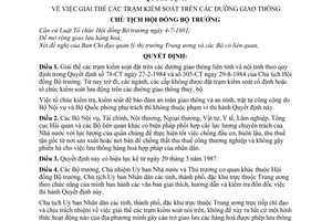 Quyết định  80-CT  giải thể các trạm kiểm soát trên các đường giao thông