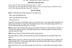 Quyết định 53-HĐBT  thành lập cảng Vũng Tầu