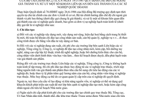 Thông tư 22-TC/CN quy định chi ngoài giá thành xử lý khoản liên quan giá thành xí nghiệp quốc doanh