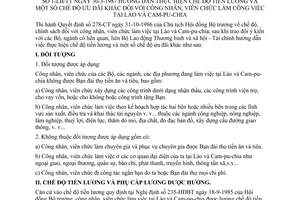 thông tư liên bộ 1-LB/TT hướng dẫn thực hiện chế độ tiền lương chế độ ưu đãi công nhân, viên chức tại Lào và Cam-pu-chia