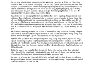 Chỉ thị 11/CT-UB tăng cường lãnh đạo chỉ đạo công tác bảo hộ lao động