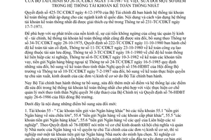 Thông tư 26-TC/CĐKT sửa đổi hệ thống tài khoản kế toán thống nhất