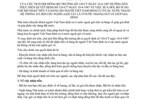 Thông tư 128-CT chế độ nhận tiền hàng người việt Nam định cư nước ngoài hệ thống xã hội chủ nghĩa