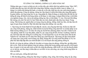 Chỉ thị 142-CT công tác phòng chống lụt bão 1987