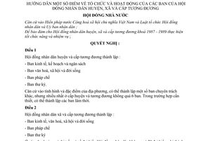 Nghị quyết 814/NQ-HĐNN7 hướng dẫn tổ chức và hoạt động của các Ban của Hội đồng nhân dân huyện, xã và cấp tương đương