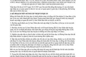 Thông tư 7-TT/TC hướng dẫn sáp nhập tổ chức hoạt động sở giáo dục phòng giáo dục sau khi sáp nhập cơ quan quản lý nhà trẻ vào ngành giáo dục