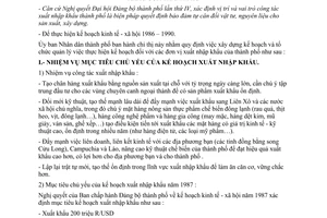 Chỉ thị 16/CT-UB xây dựng  tổ chức quản lý thực hiện kế hoạch xuất nhập khẩu