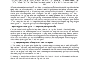 Thông tư 8-TT/LB quy định phối hợp công tác Chính quyền Công đoàn Giáo dục các cấp ngành Giáo