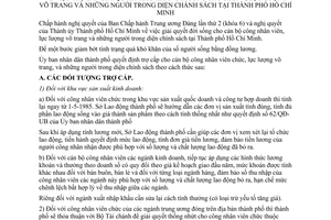 Chỉ thị 17/CT-UB trợ cấp giải quyết khó khăn đời sống cán bộ công nhân viên lực lượng võ trang người diện chánh sách tại thành phố Hồ Chí Minh