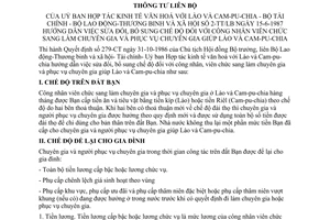 Thông tư 2-TT/LB sửa đổi chế độ công nhân viên chức sang làm chuyên gia phục vụ giúp Lào và Camphuchia