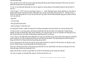 Công văn 2879/UB-TM quản lý giá bia thuốc lá sản xuất trong nước các loại