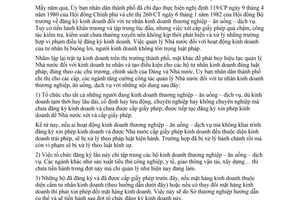 Chỉ thị 25/CT-UB tăng cường công tác quản lý nhà nước tư nhân kinh doanh thương nghiệp, ăn uống dịch vụ