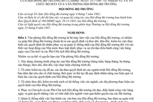 Nghị định 112-HĐBT nhiệm vụ và tổ chức bộ máy của Văn phòng Hội đồng Bộ trưởng