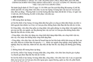 Thông tư 5-LĐTBXH/TT hướng dẫn chế độ chính sách công nhân viên chức lực lượng vũ trang làm việc tại lào và campuchia