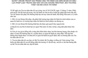 Công văn 17-CV/HĐNN8 gửi Chánh án Tòa án nhân dân tối cao giải thích giải quyết vấn đề trượt giá trong thi hành các bản án đã có hiệu lực pháp luật