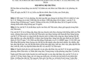 Quyết định 123-HĐBT sửa đổi chế độ, chính sách đối với Cán bộ y tế xã phường thị trấn