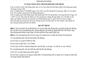Quyết định 161/QĐ-UB thu lệ phí duy tu và sửa chữa cầu đường trên địa bàn thành phố Hồ Chí Minh