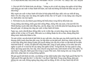 Quyết định 140-HĐBT  triệt để tiết kiệm