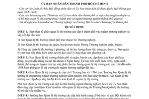 Quyết định 201/QĐ-UB tổ chức bộ máy quản lý thị trường các cấp thành phố, quận, huyện