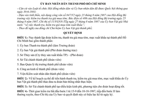 Quyết định 204/QĐ-UB  thành lập đoàn kiểm tra, thanh tra giá mua tôm, mực xuất khẩu tại thành phố