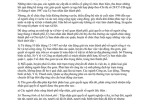 Chỉ thị 36/CT-UB giải quyết số người sống lang thang thành phố