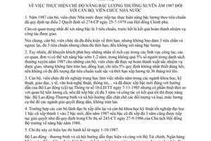 Chỉ thị 297-CT thực hiện chế độ nâng bậc lương thường xuyên 1987 cán bộ viên chức nhà nước