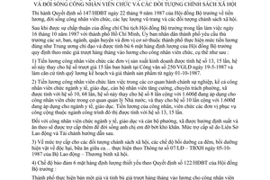 Chỉ thị 38/CT-UB thực hiện quyết định HĐBT tiền lương đời sống công nhân viên chức đối tượng chính sách xã hội