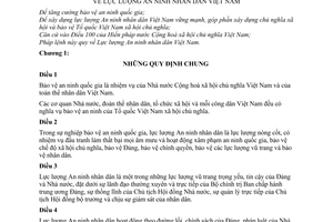 Pháp lệnh Lực lượng An ninh nhân dân Việt Nam 1987 1-LCT/HĐNN8