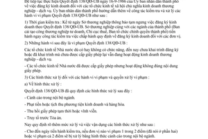 Công văn 4505/UB-TM tiến hành kiểm tra xử lý các hành vi vi phạm quy định đăng ký kinh doanh