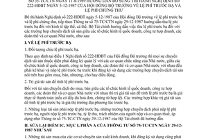 Thông tư 30-TC/CTN lệ phí trước bạ chứng thư hướng dẫn Nghị định 222-HĐBT