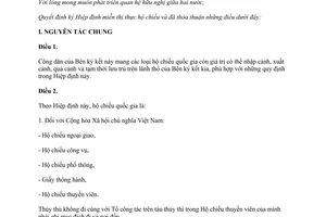 Hiệp định miễn thị thực hộ chiếu cho công dân hai nước Việt Nam và Ap-ga-ni-x