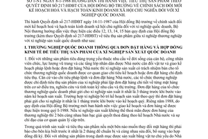 Thông tư 1-NT hướng dẫn tiêu thụ sản phẩm theo quyết định 217-HĐBT đổi mới kế hoạch hoá hạch toán kinh doanh xã hội chủ nghĩa xí nghiệp quốc doanh