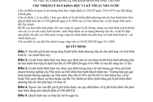 Quyết định27-KHKT/QĐ  sửa đổi bảng lệ phí kiểm định phương tiện đo