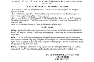 Quyết định 55/QĐ-UB Quy định tạm thời thực hiện Pháp lệnh sửa đổi thuế công thương nghiệp thuế hàng hóa