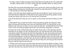 Chỉ thị 63-CT tăng cường chỉ đạo thi hành pháp lệnh bổ sung  điều lệ Thuế Công thương nghiệp điều lệ thuế hàng hóa