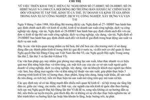 chỉ thị 81-CT chính sách với kinh tế tập thể kinh tế cá thể tư doanh kinh tế gia đình sản xuất công nghiệp dịch vụ công nghiệp xây dựng vận tải