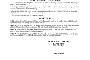 Quyết định 125/QĐ.UB giao chỉ tiêu kế hoạch năm 1988 An Giang