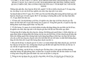 Thông tư 13-BYT/TT quản lý biên chế trả lương chuyên gia y tế hợp tác nước ngoài hướng dẫn quyết định 84-CT