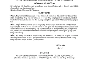 Quyết định  80-HĐBT  chính sách đổi mới cơ chế quản lý xây dựng cơ bản