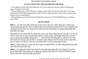 Quyết định 49/QĐ-UB ủy nhiệm cho UBND thành phố  xét duyệt luận chứng kinh tế kỹ thuật các công trình có quy mô vốn đầu tư dưới một trăm triệu đồng