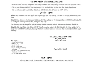 Quyết định 167/QĐ.UB năm 1988 quản lý khai thác sử dụng đất đai An Giang