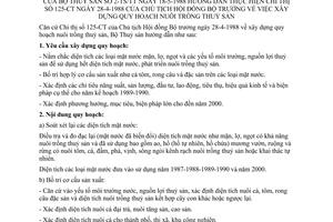 Thông tư 2-TS/TT xây dựng quy hoạch nuôi trồng thuỷ sản hướng dẫn chỉ thị 125-CT