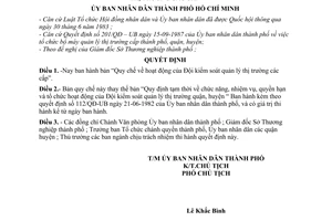 Quyết định 144/QĐ-UB  bản "Quy chế hoạt động của Đội kiểm soát quản lý thị trường các cấp"