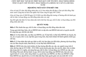 Nghị quyết 441/HĐ-NQ 1988 quán triệt bản quy chế tổ chức hoạt động HĐND Bến Tre