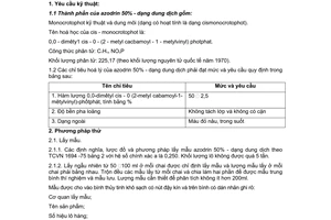 Tiêu chuẩn Việt Nam TCVN 4541:1988 về thuốc trừ sâu - azodrin 50% - dạng dung dịch