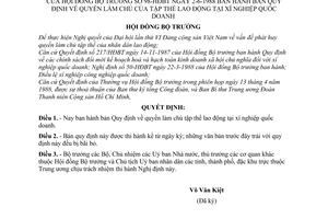 Nghị định 98-HĐBT bản quy định về quyền làm chủ của tập thể lao động tại xí nghiệp quốc doanh