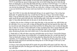 Chỉ thị 19/CT-UB quản lý thép vụn trên địa bàn thành phố