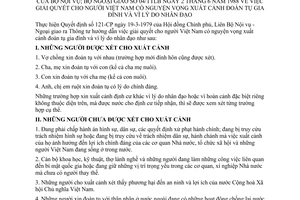 Thông tư liên bộ 04/TTLB giải quyết người Việt Nam nguyện vọng xuất cảnh đoàn tụ gia đình lý do nhân đạo
