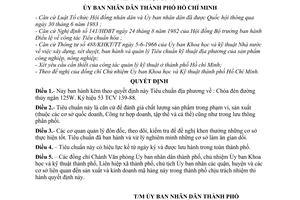 Quyết định 151/QĐ-UB tiêu chuẩn địa phương chóa đèn đường thủy ngân 125W